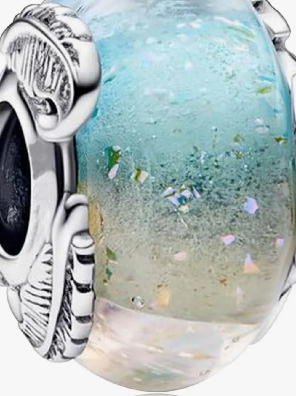 Pandora Feather Murano Glass Charm